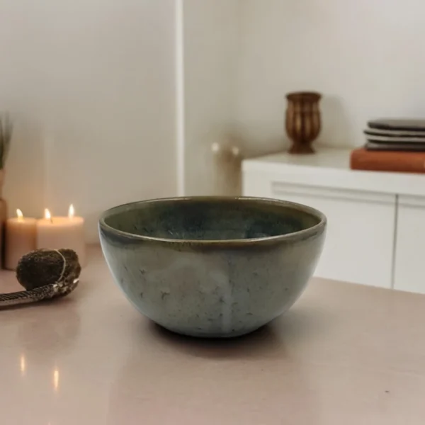 Leafbuds sage stone bowl