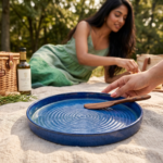 Leafbud Elegance Serving Platter Blue - Image 9