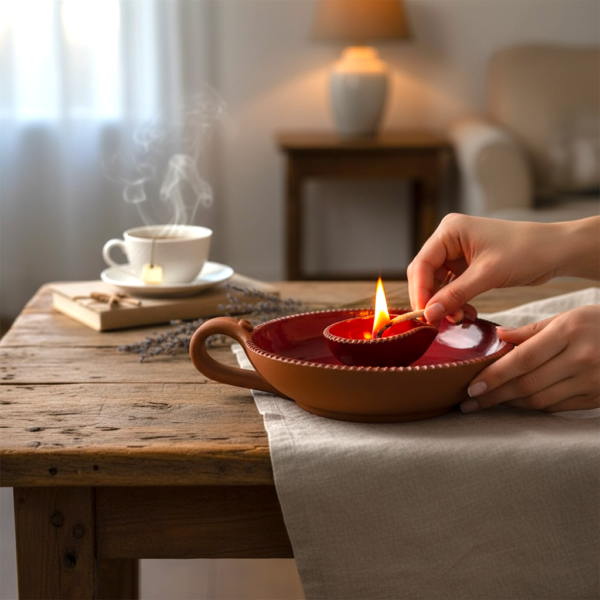 Leafbud Glow Garden Red Lamp