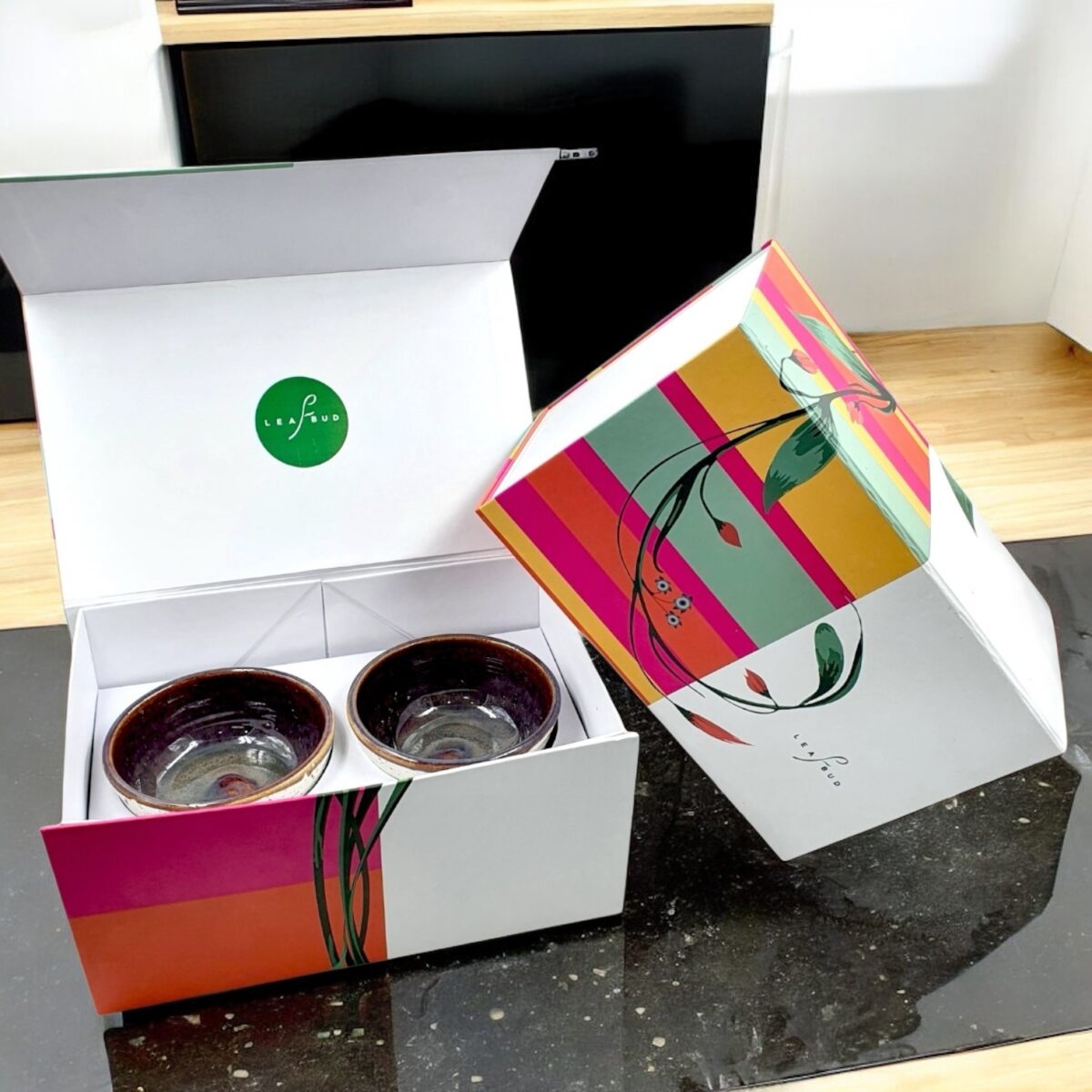 Leafbud BrownSand Serving Bowls