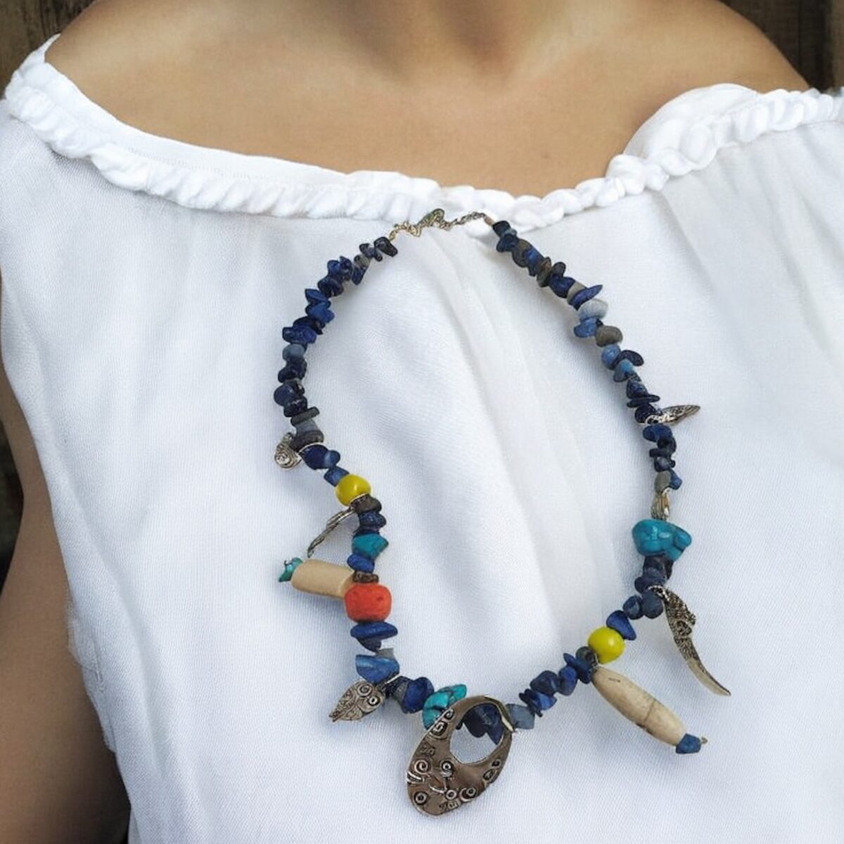 Leafbud Lapis Ritual Neckpiece