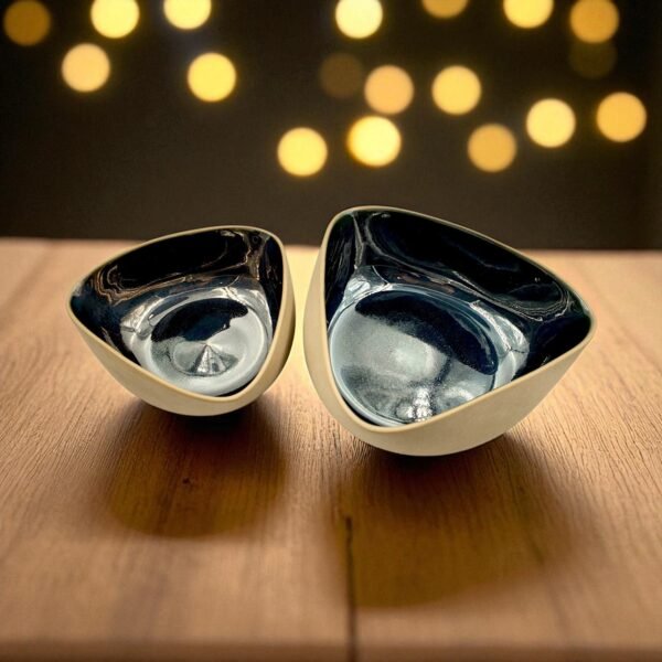 Leafbud Sapphire Glow Serving Bowls