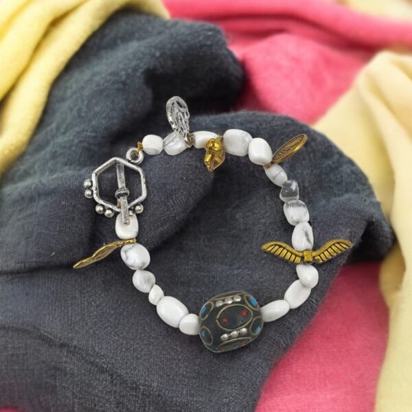 Leafbud Winged Howlite Bracelet