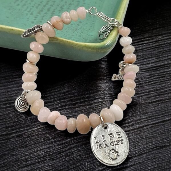 Leafbud Pink Opal Bloom Bracelet