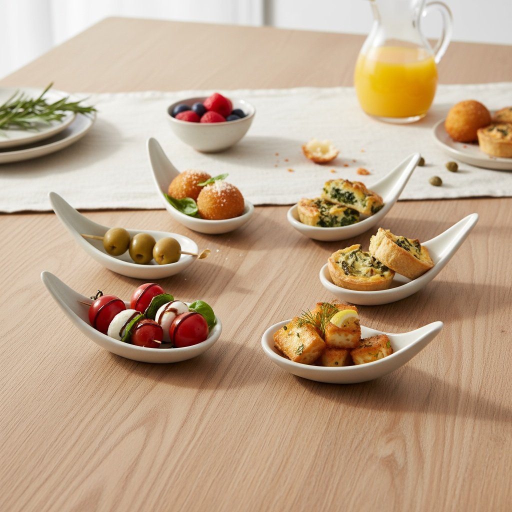 Leafbud Ivory Canapé Plates10