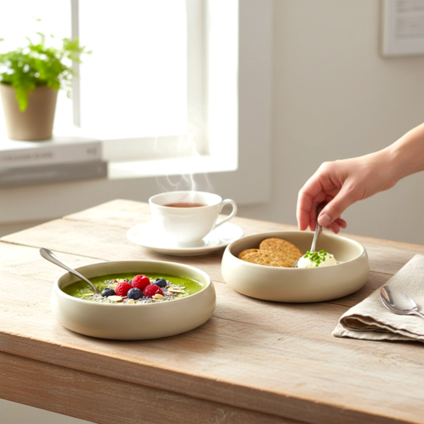 Leafbud Ivory Stroke Serving Duo