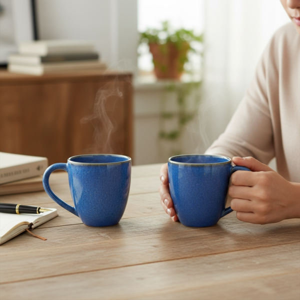 Leafbud Elegance Blue Mugs