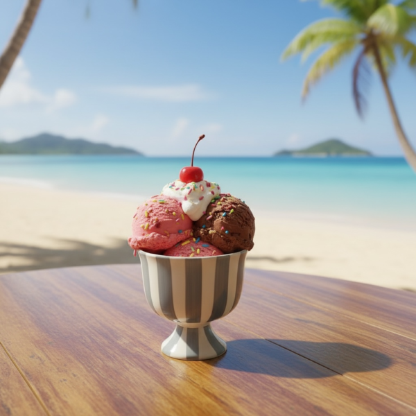 Leafbud Stripe Ice Cream Cup