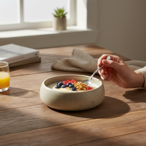 Leafbud Ivory Stroke Serving Bowl