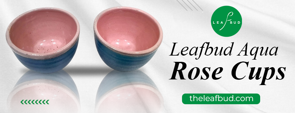 Leafbud Aqua Rose Cups