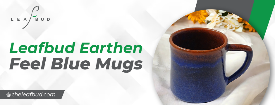 Leafbud Earthen Feel Blue Mugs