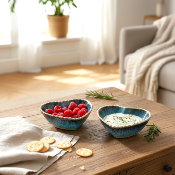 Leafbud Heartbeat Light Blue Serving Bowl Set