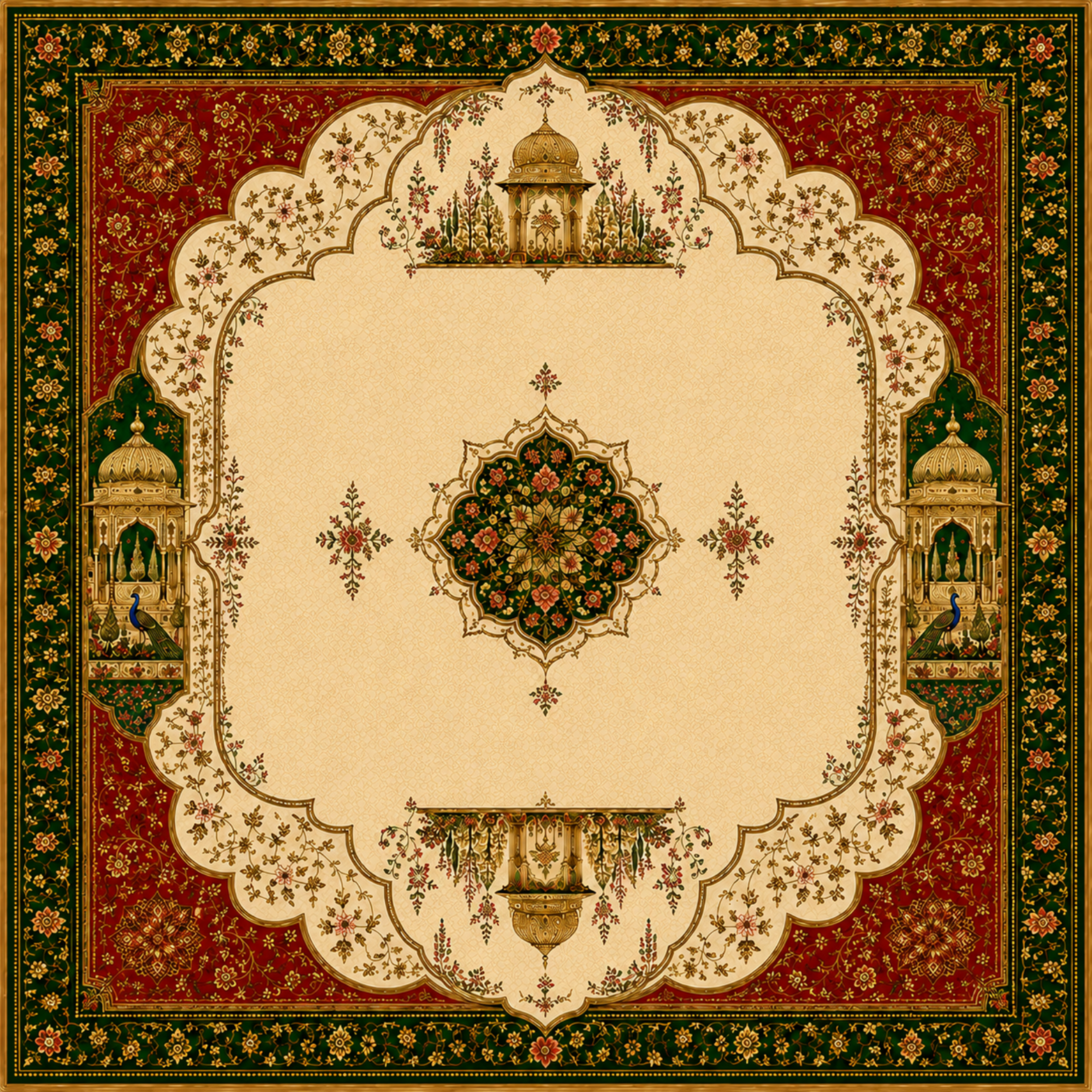 109 (3) Leafbud Zareen Mahjong Mat - Image 1
