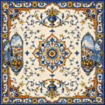 Leafbud Azulea Mahjong Mat - 32 inches