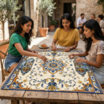 Leafbud Azulea Mahjong Mat - 32 inches - Image 11
