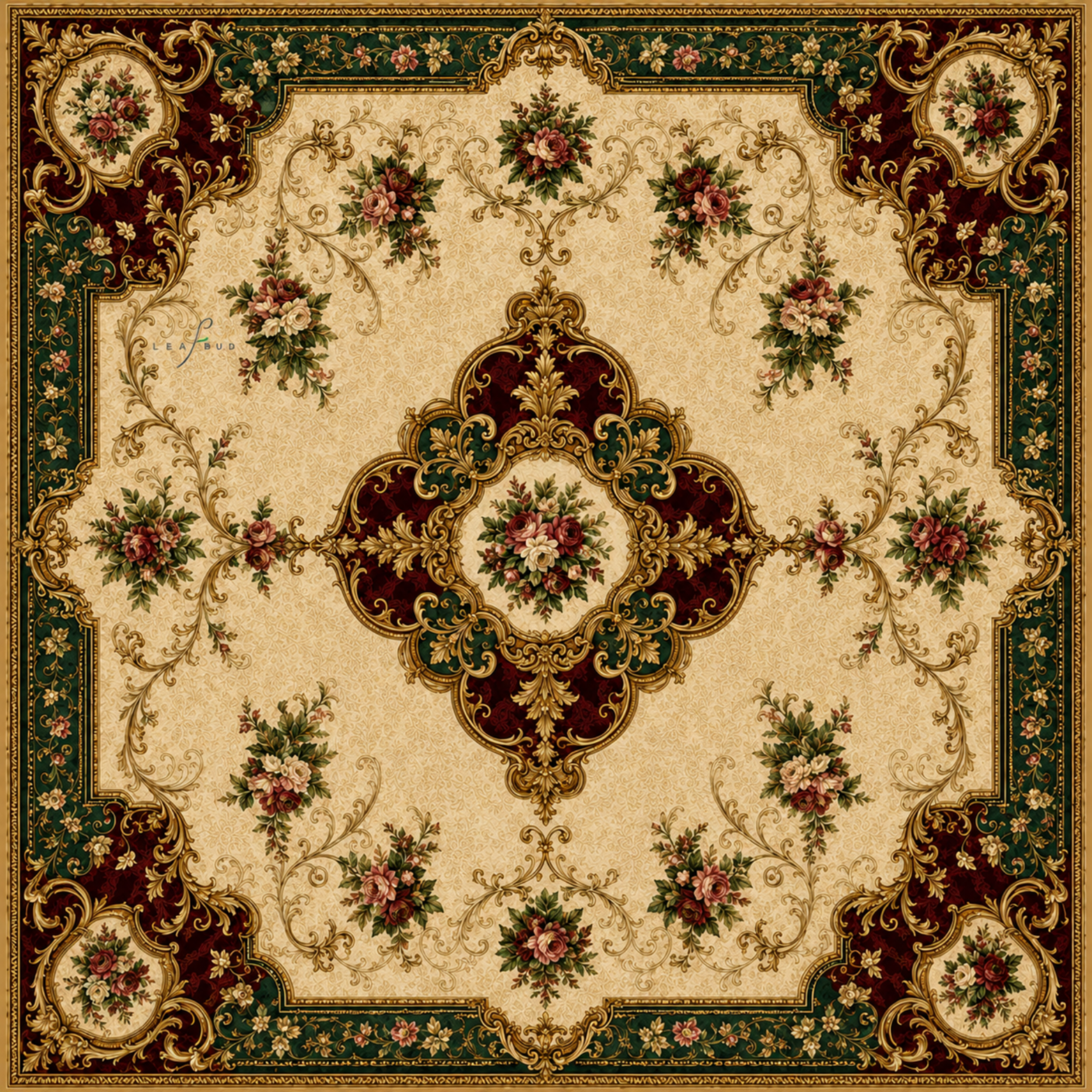96 (6) Leafbud Vivienne Mahjong Mat - Image 1
