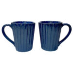 Leafbud Indigo Ribbed Mugs - Image 2