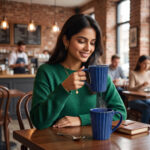 Leafbud Indigo Ribbed Mugs - Image 10
