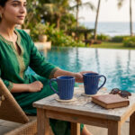 Leafbud Indigo Ribbed Mugs - Image 12