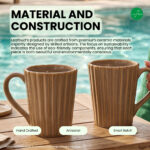 Leafbud Ochre Ribbed Mugs - Image 6
