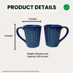 Leafbud Indigo Ribbed Mugs - Image 3
