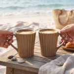 Leafbud Ochre Ribbed Mugs - Image 11