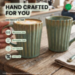 Leafbud Sage Ribbed Mugs - Image 6
