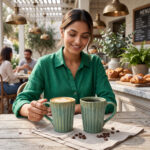 Leafbud Sage Ribbed Mugs - Image 8