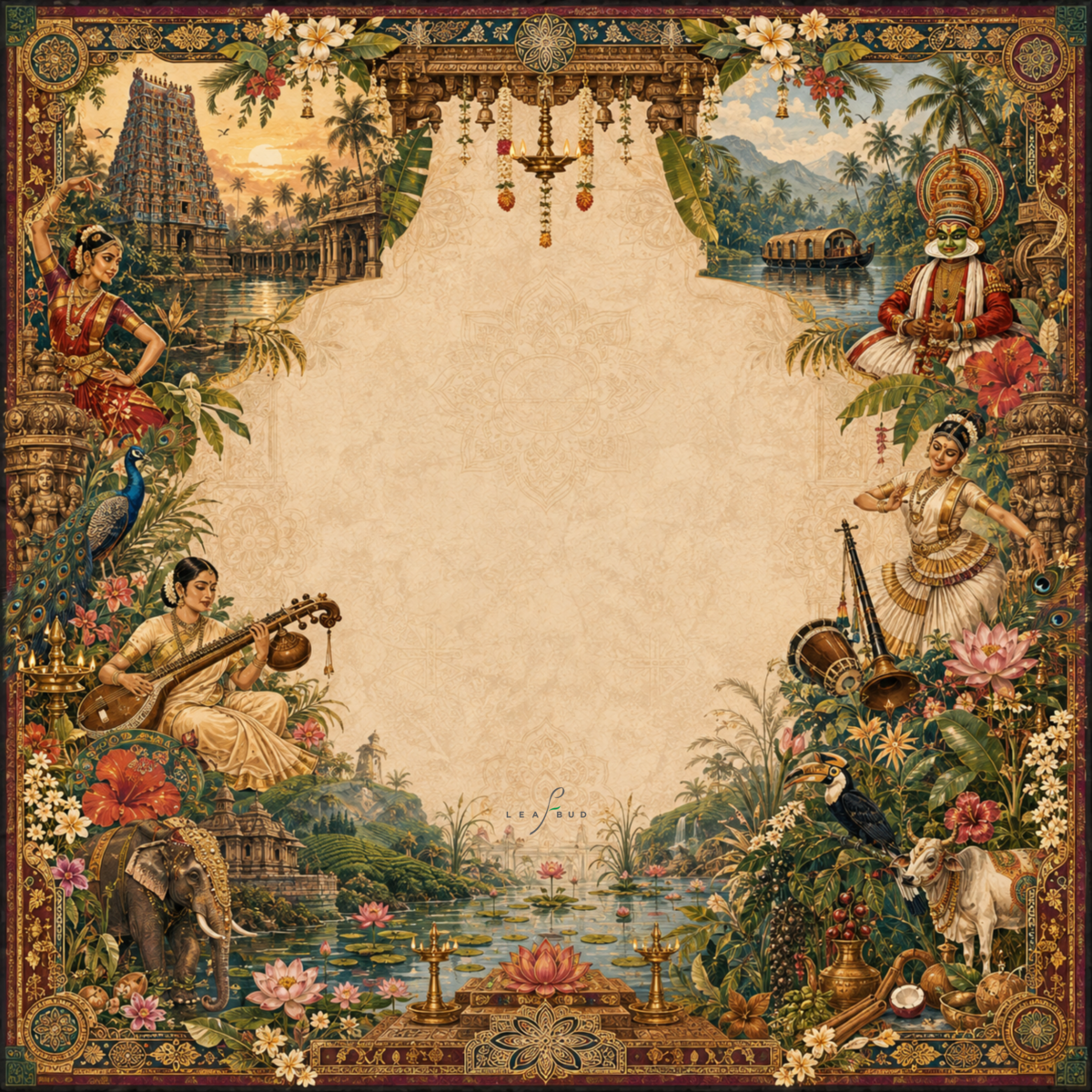 Leafbud Dakshinam Mahjong Mat