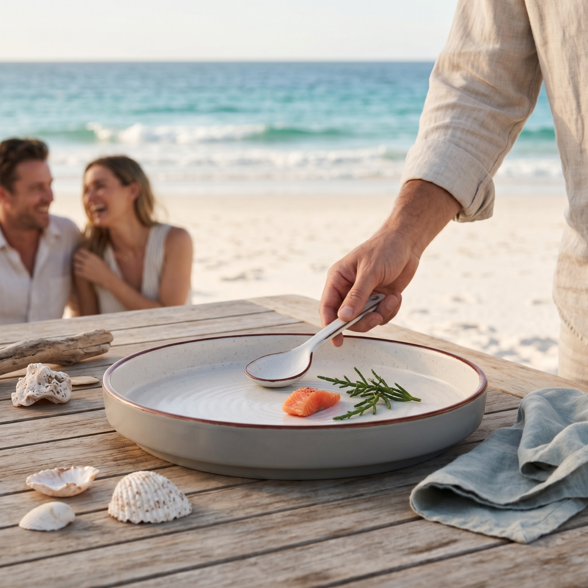 Leafbud Elegance Serving Platter White