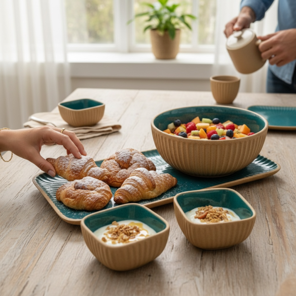Leafbud Geometric Serving Set