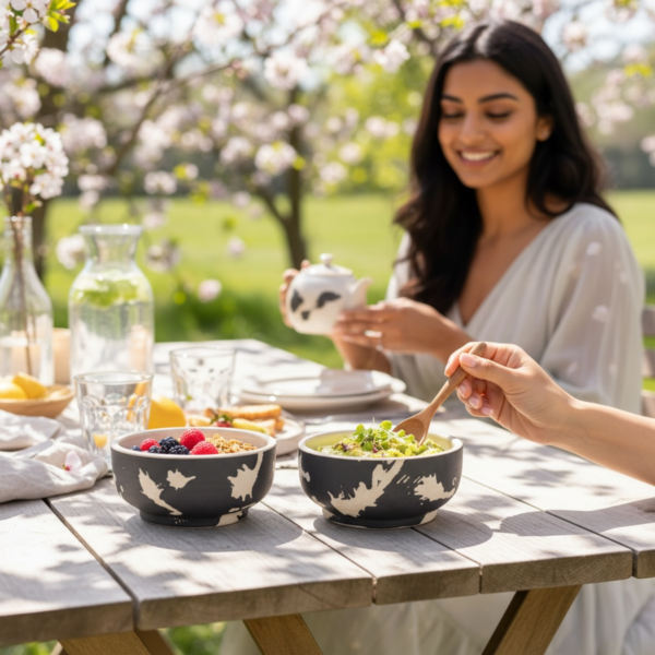 Leafbud Rock Serving Bowls