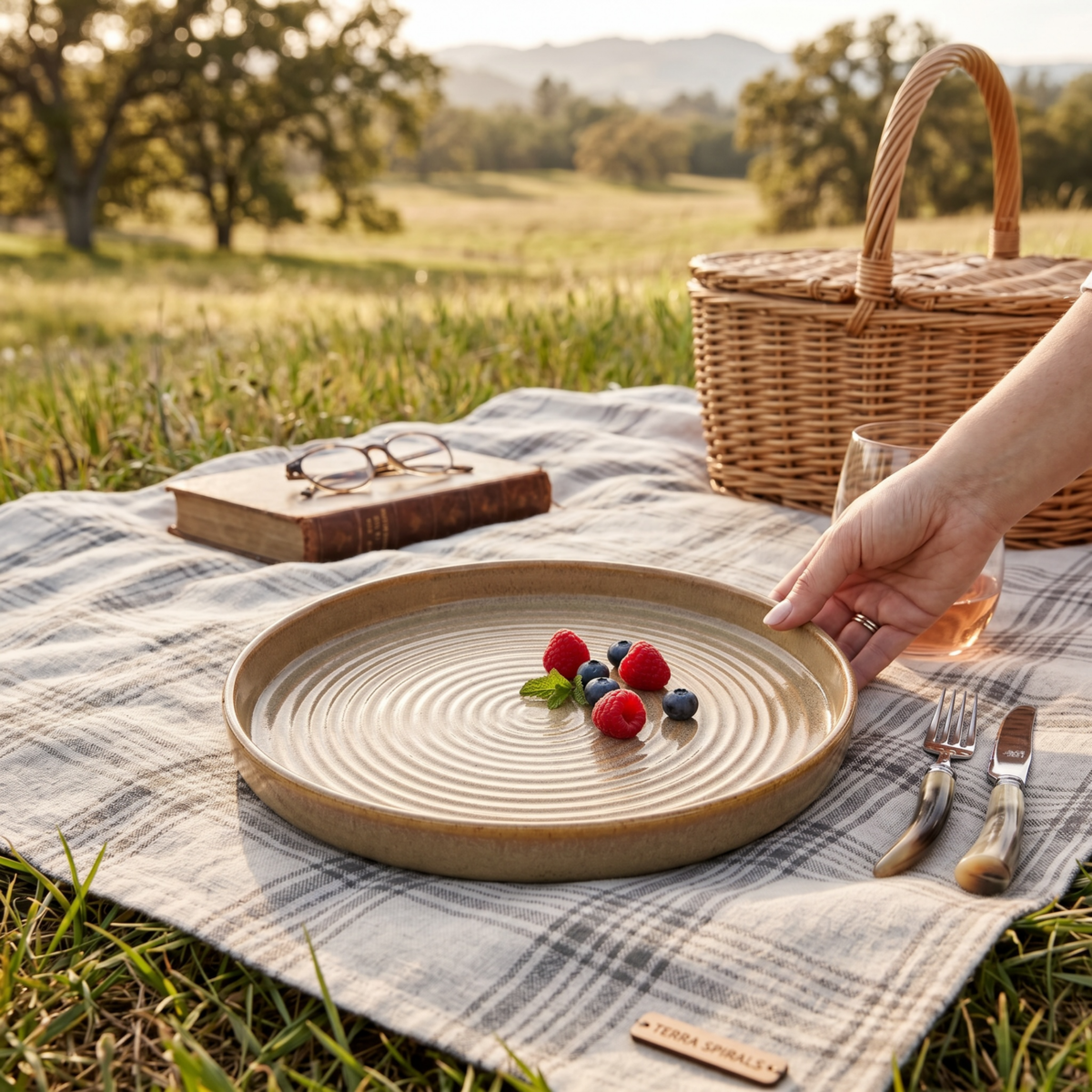 Leafbud Elegance Serving Platter Mustard