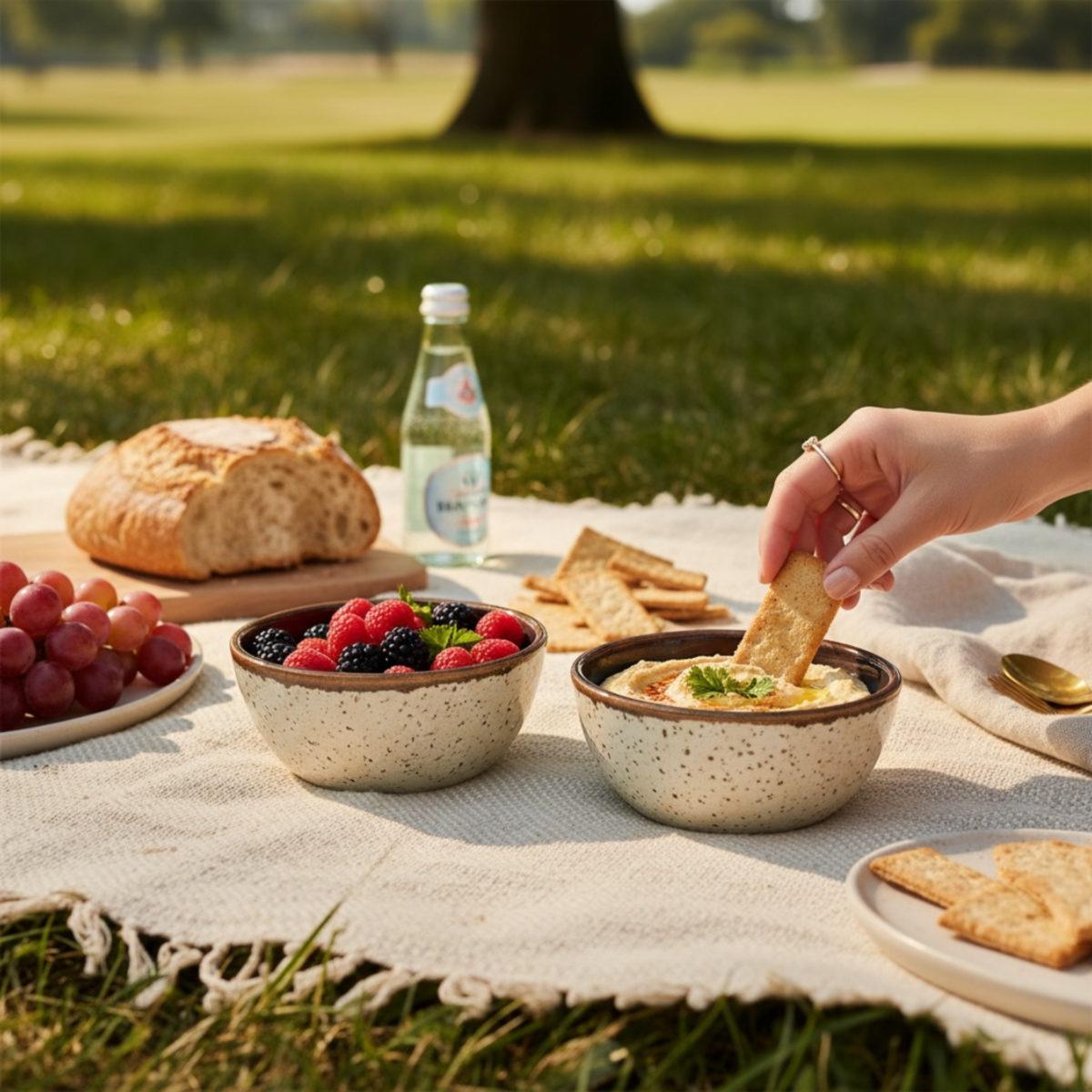 Leafbud BrownSand Serving Bowls
