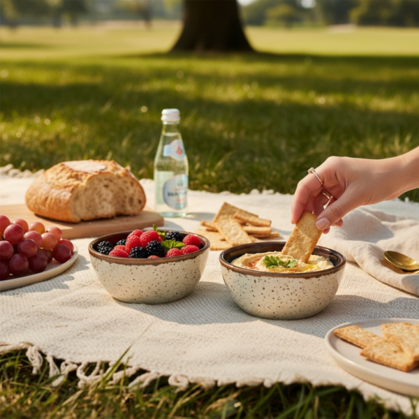 Leafbud BrownSand Serving Bowls