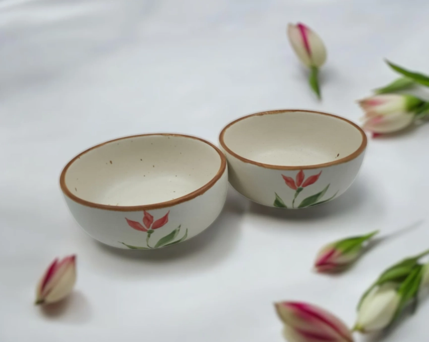 Leafbud Floral Whisper Serving Bowls