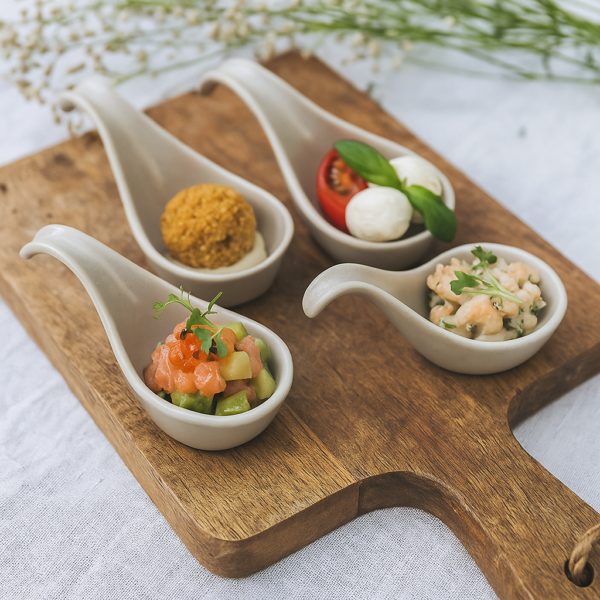 Leafbud Ivory Canapé Spoons