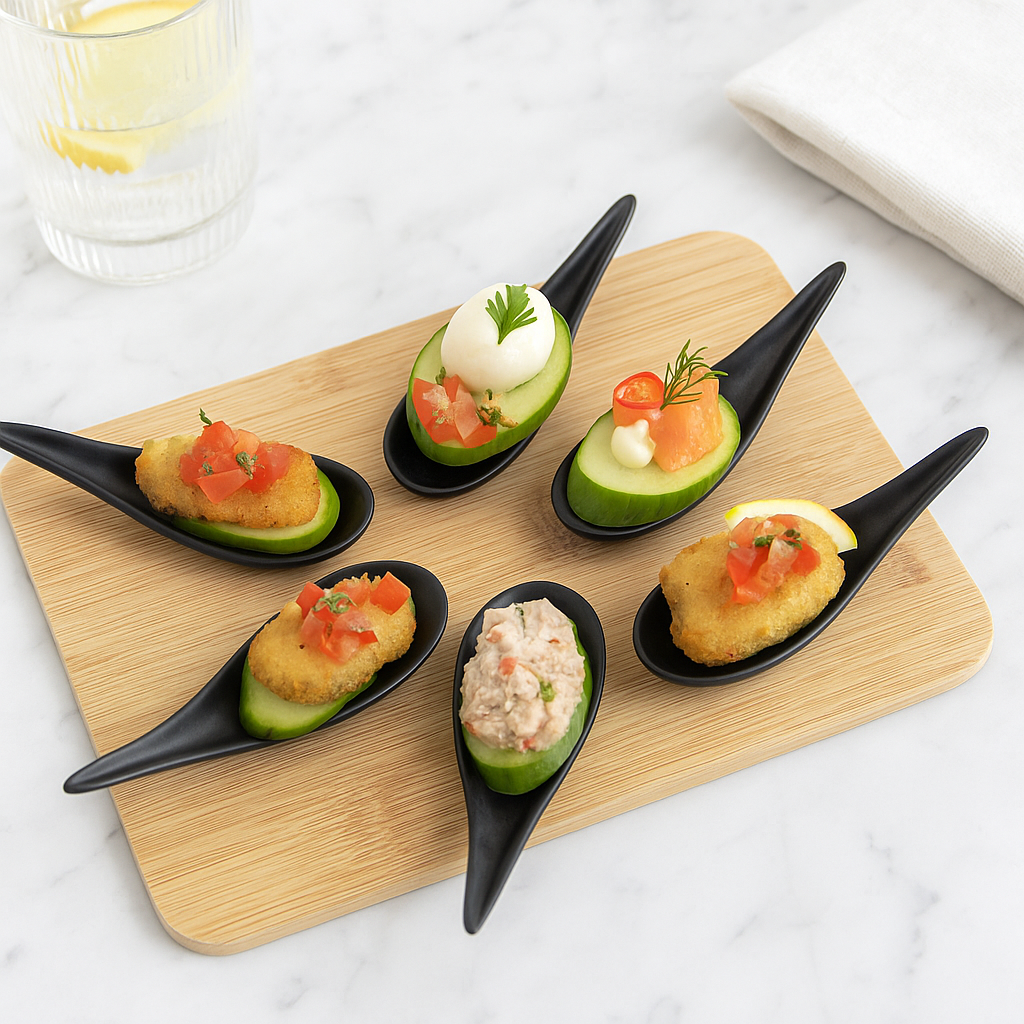 Leafbud Noir Canapé Plates1