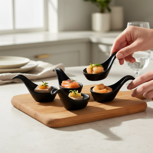 Leafbud Noir Canapé Spoons
