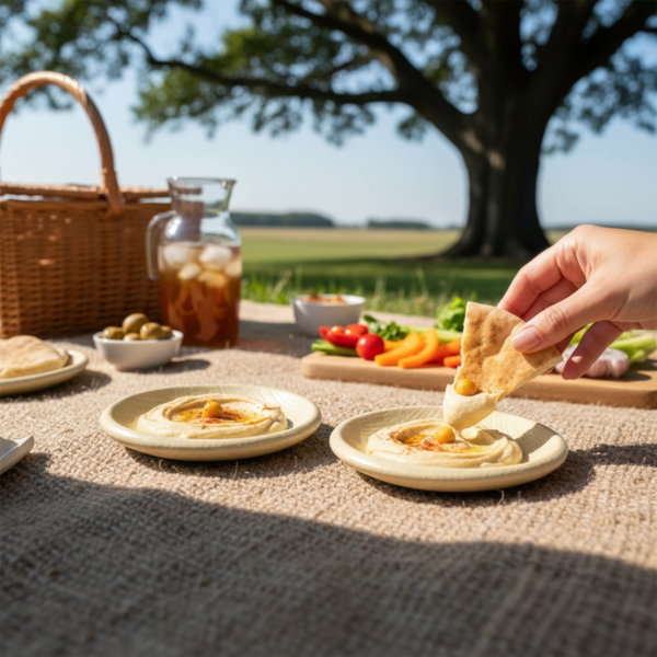Leafbud Hummus Dip Plate - Set of 2