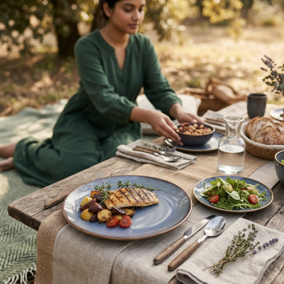 Leafbud Solus Grey Plates Set
