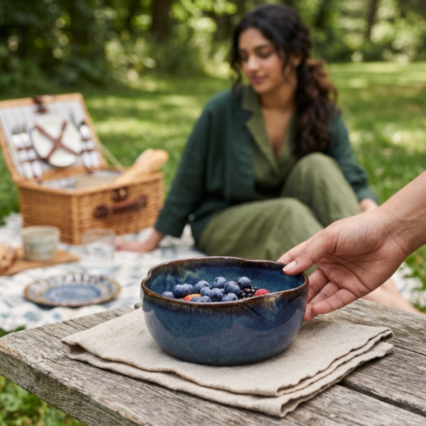 Leafbud Azure Nest Serving Bowl
