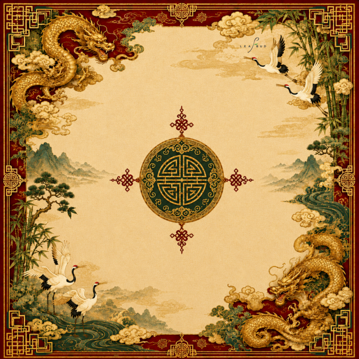 Leafbud Meilin Mahjong Mat