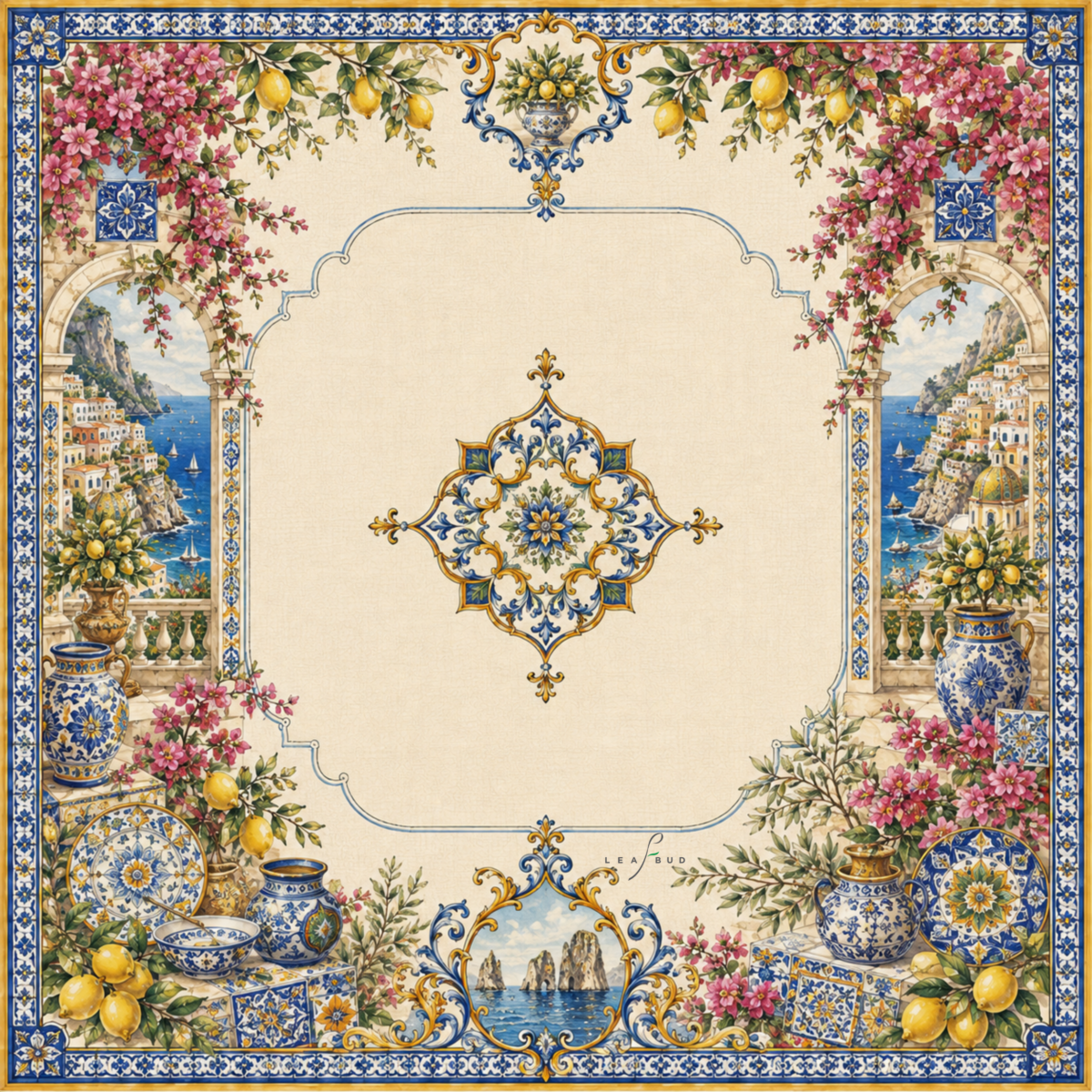 Leafbud Amalfi Escape Mahjong Mat