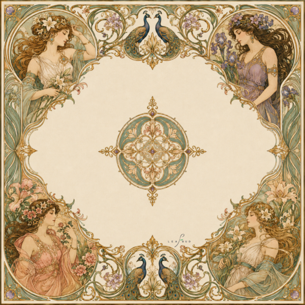Leafbud Art Nouveau Mahjong Mat