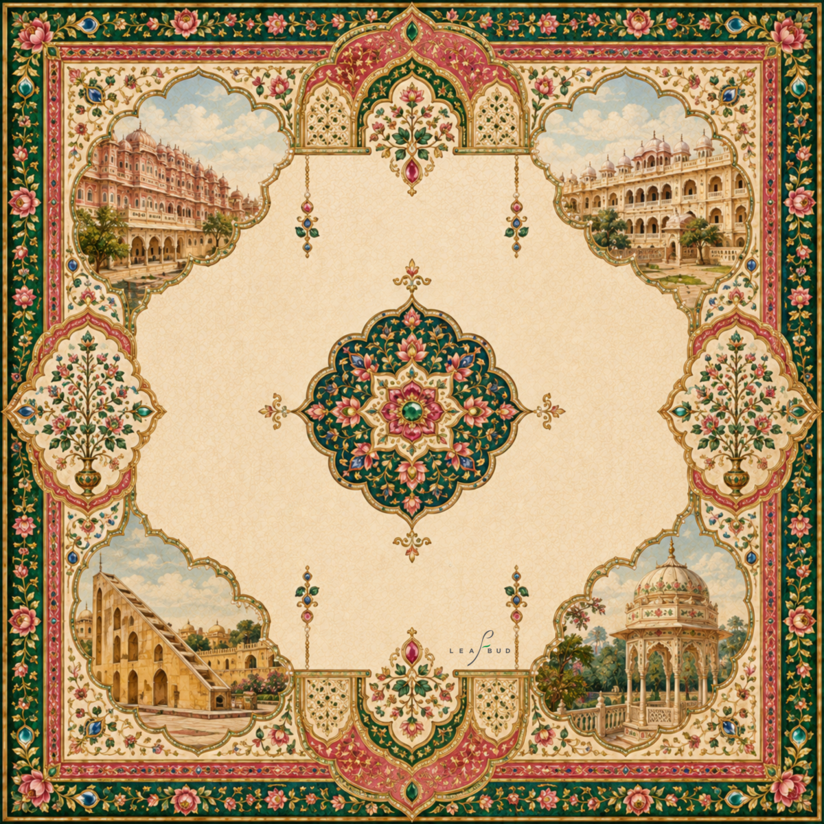 Leafbud Jaipur Palace Mahjong Mat