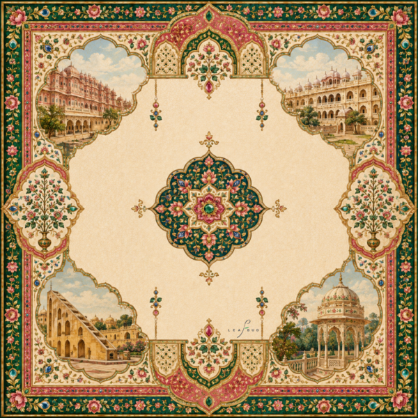 Leafbud Jaipur Palace Mahjong Mat