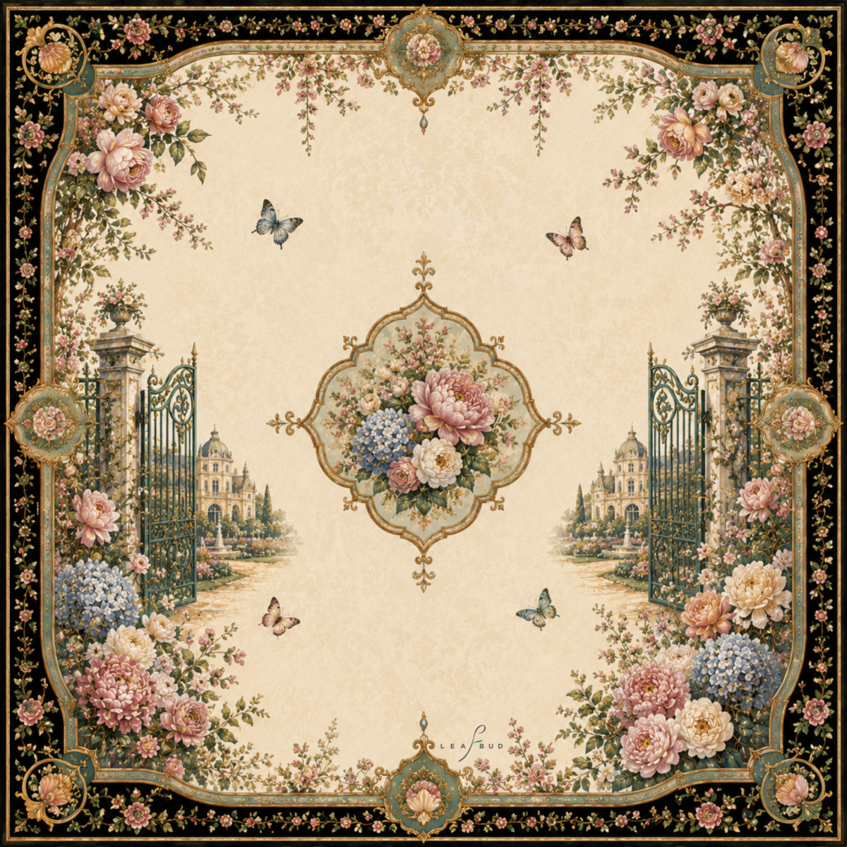 Leafbud Jardin de Fleur Mahjong Mat